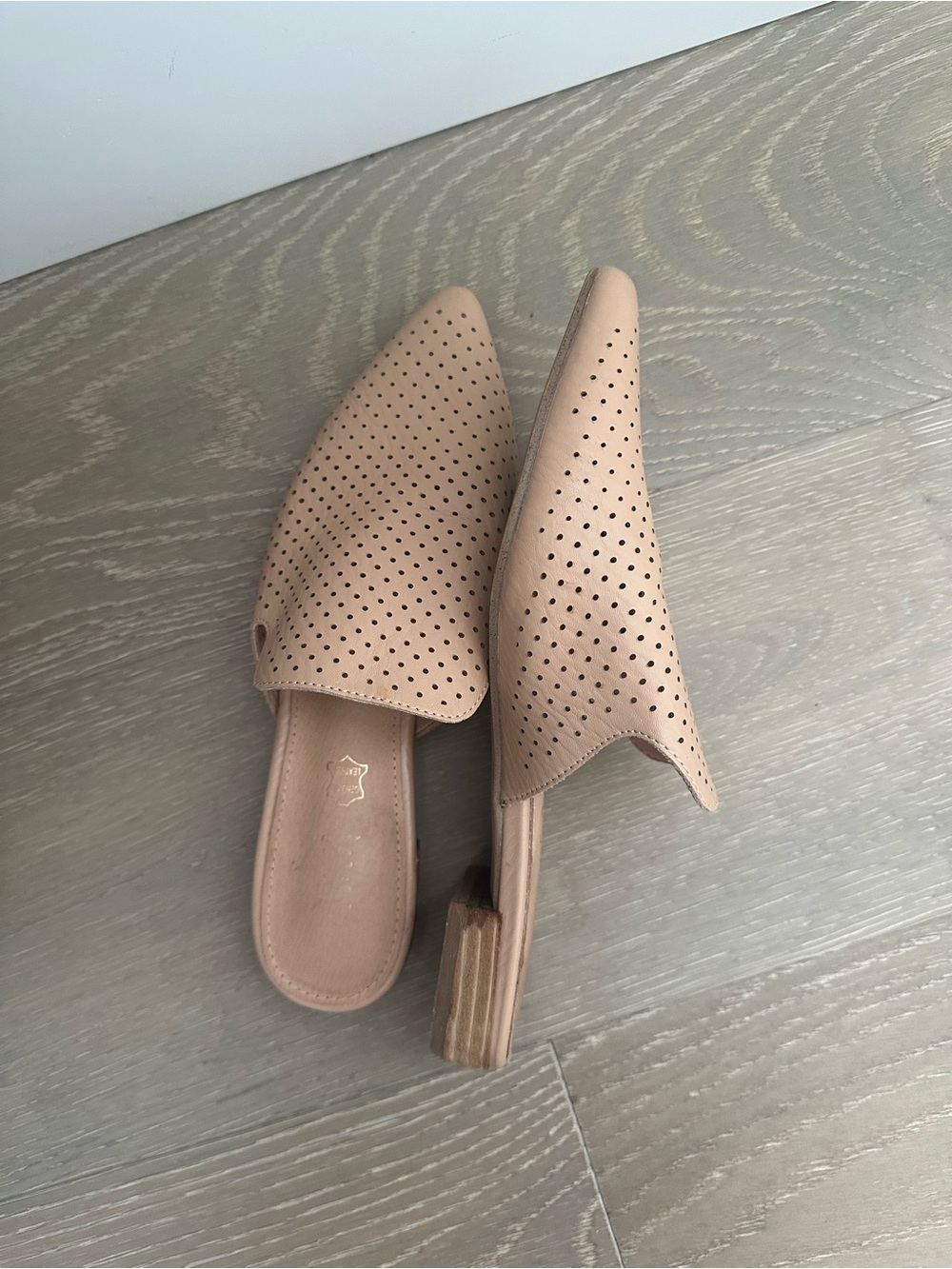 Mi.iM Nude Perforated Pointed Toe Mules - Picture 4 of 4